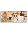 Modern canvas painting - Woman's face and birds | FEEBY