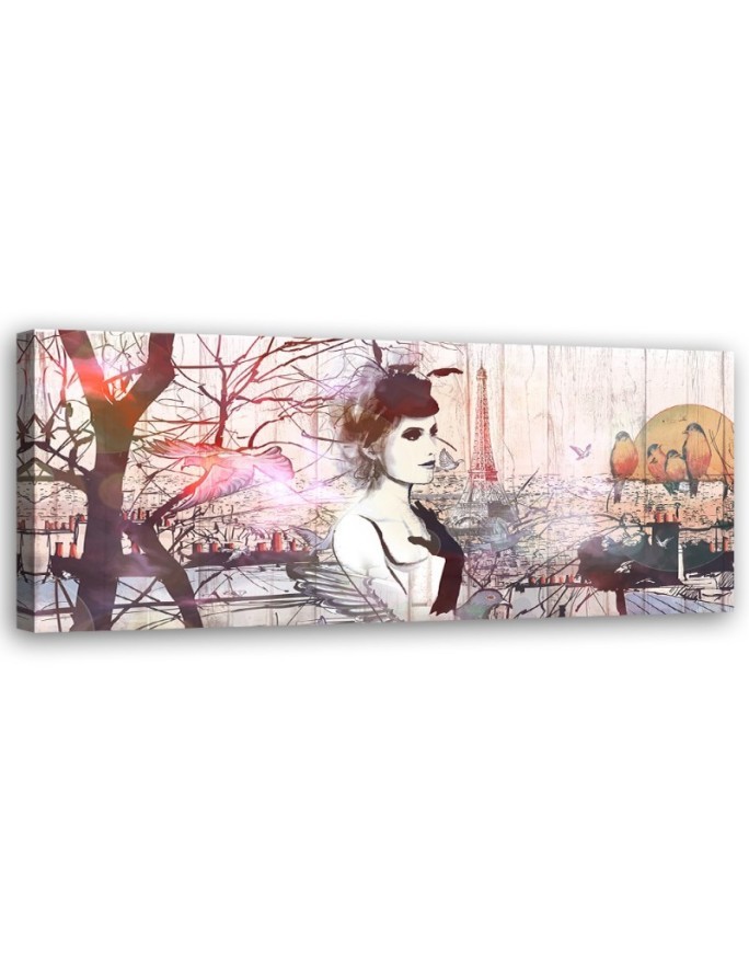 Decorative painting for wall - Woman Eiffel Tower | FEEBY
