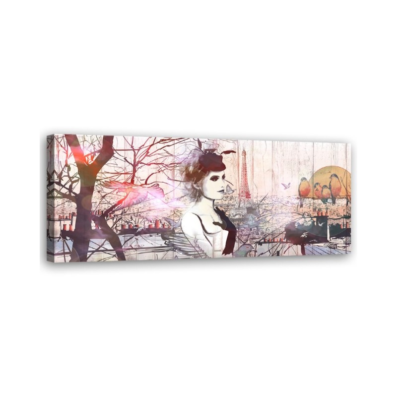 Decorative painting for wall - Woman Eiffel Tower | FEEBY