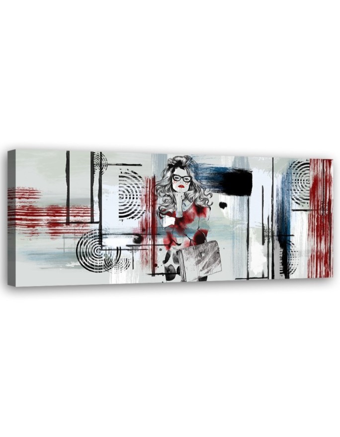 Canvas print for bedroom - Woman with glasses abstract | FEEBY
