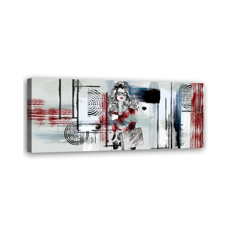 Canvas print for bedroom - Woman with glasses abstract | FEEBY