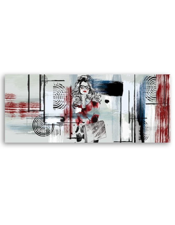 Canvas print for bedroom - Woman with glasses abstract | FEEBY