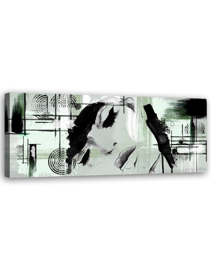Modern painting for wall - Green woman abstraction | FEEBY