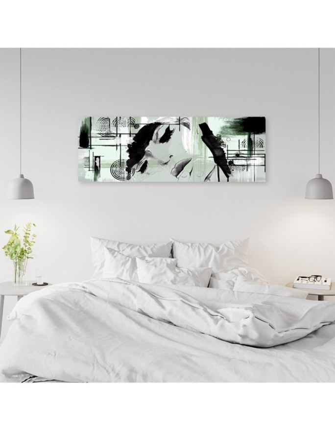 Modern painting for wall - Green woman abstraction | FEEBY