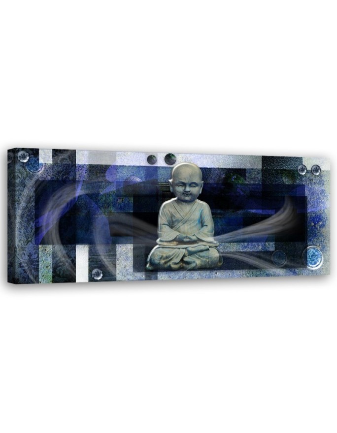 Wall painting for living room - Buddha on blue background | FEEBY