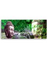 Bedroom wall painting - Buddha face in forest | FEEBY