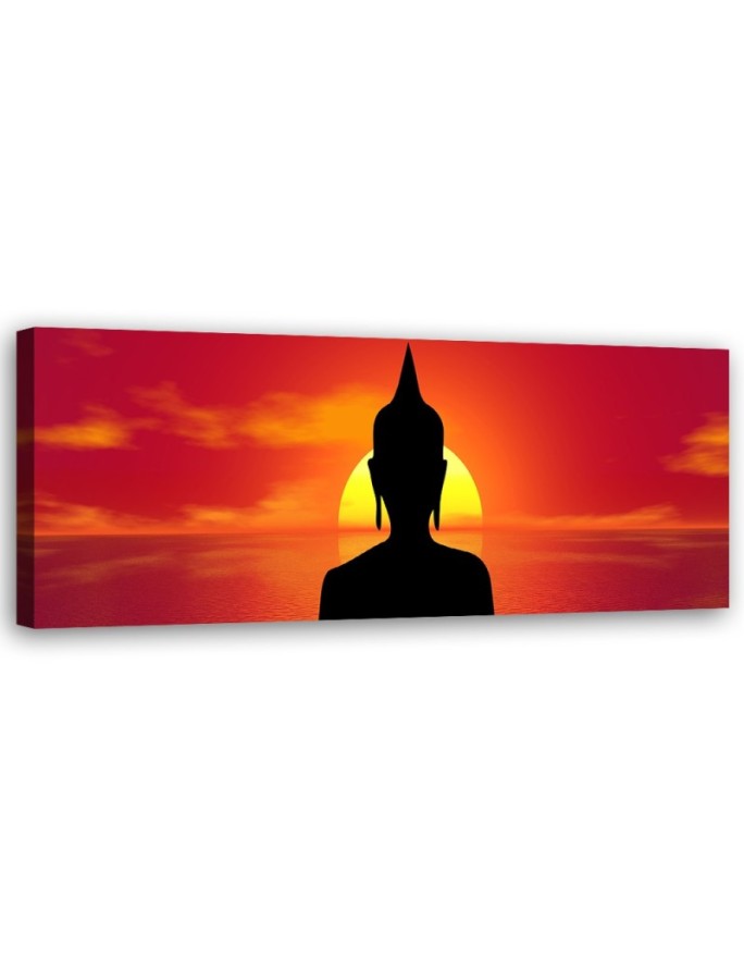 Canvas print Buddha sunset
