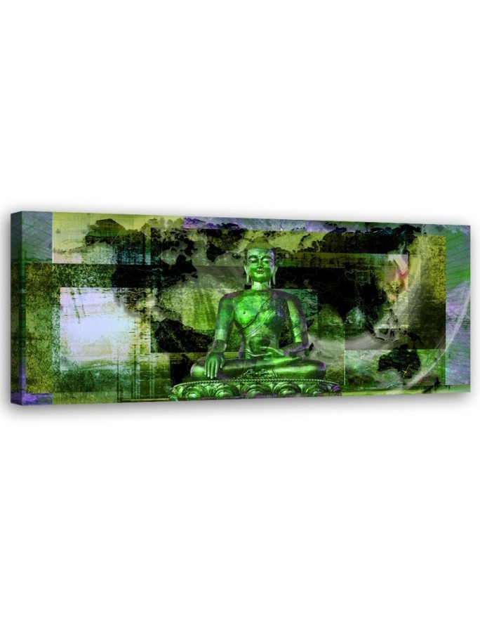 Canvas print for the living room - Green Buddha Statue | FEEBY