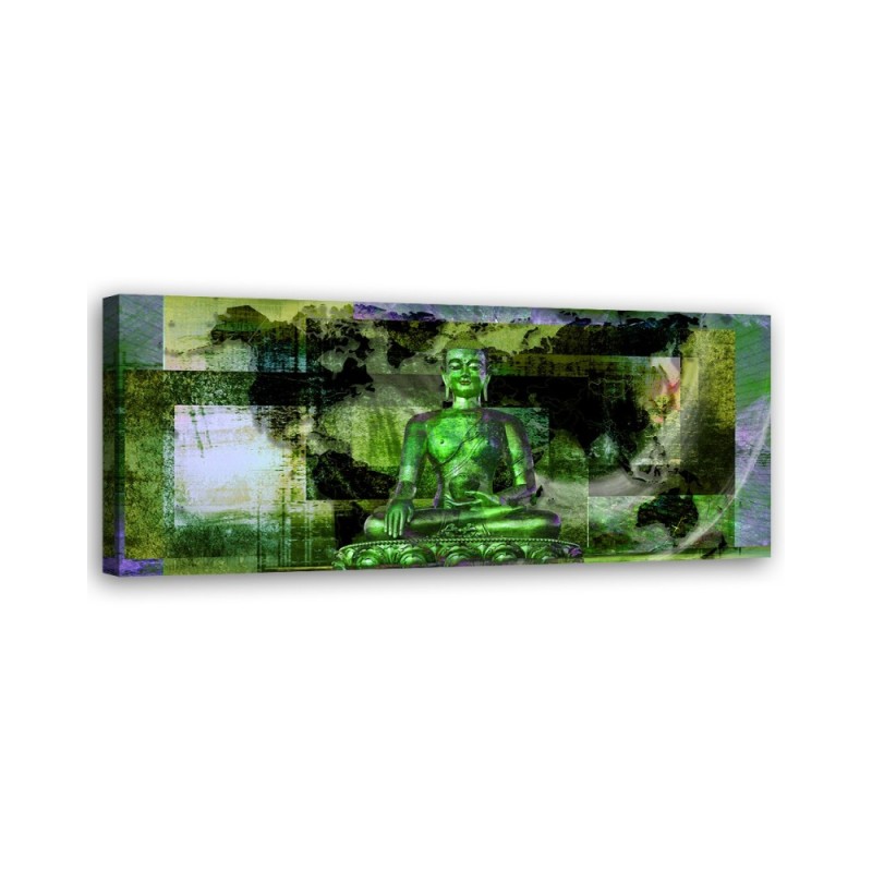 Canvas print for the living room - Green Buddha Statue | FEEBY