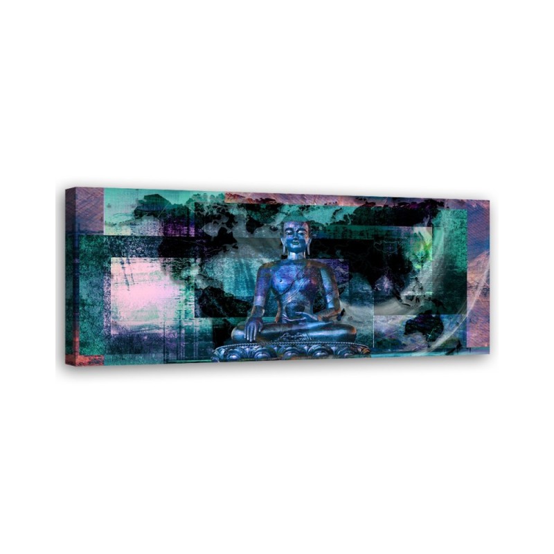 Canvas print for the bedroom - Blue buddha statue | FEEBY