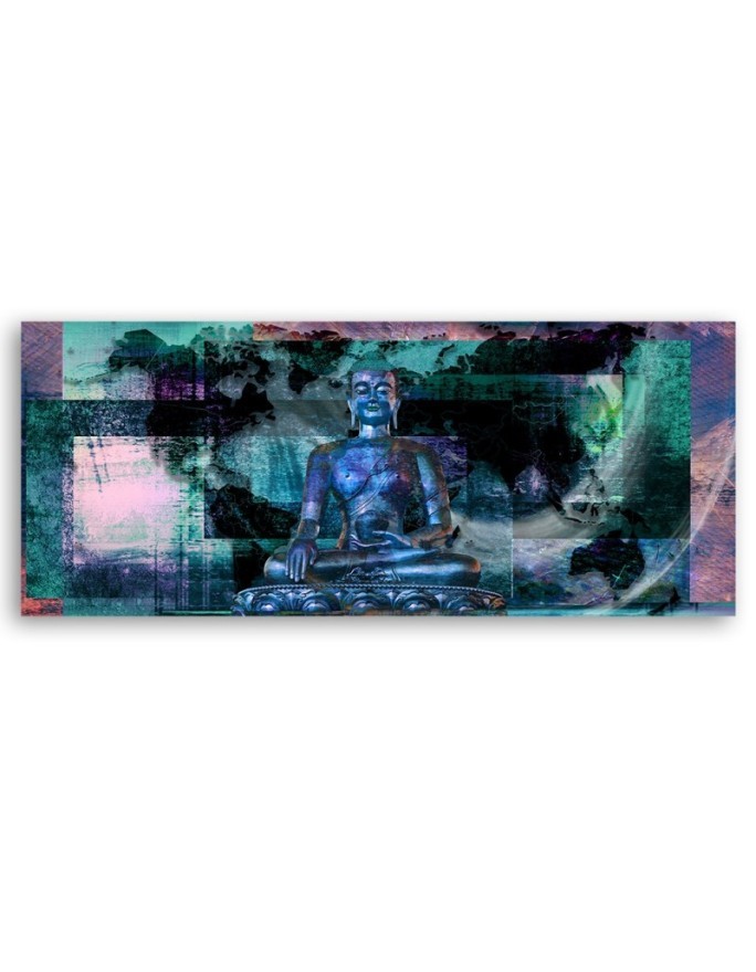 Canvas print for the bedroom - Blue buddha statue | FEEBY