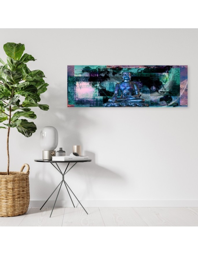 Canvas print for the bedroom - Blue buddha statue | FEEBY