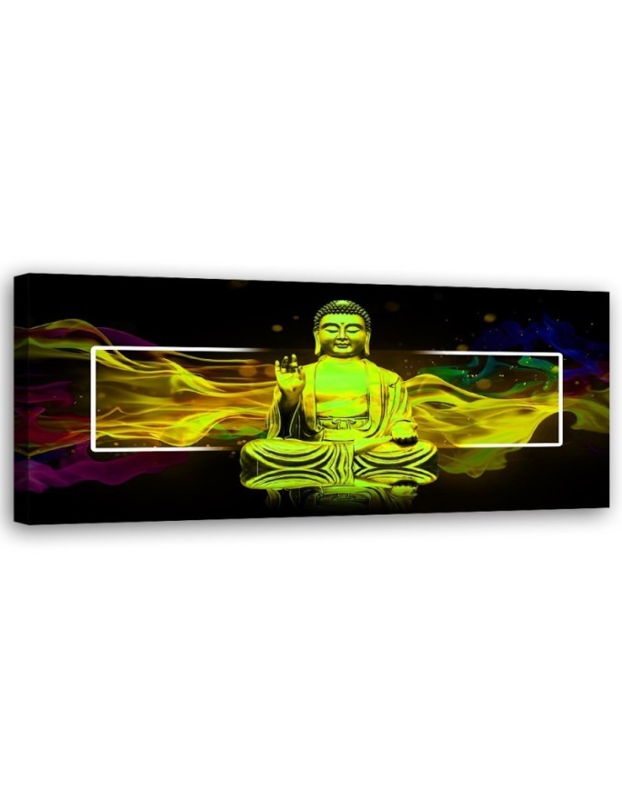 Canvas print for living room - Yellow buddha abstraction | FEEBY