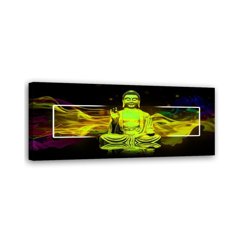 Canvas print for living room - Yellow buddha abstraction | FEEBY