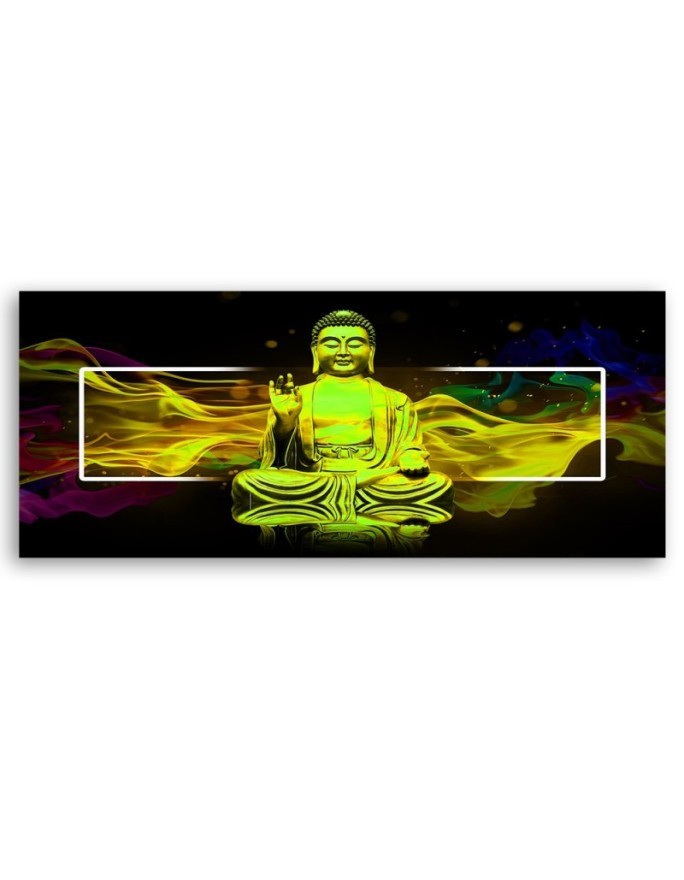 Canvas print for living room - Yellow buddha abstraction | FEEBY