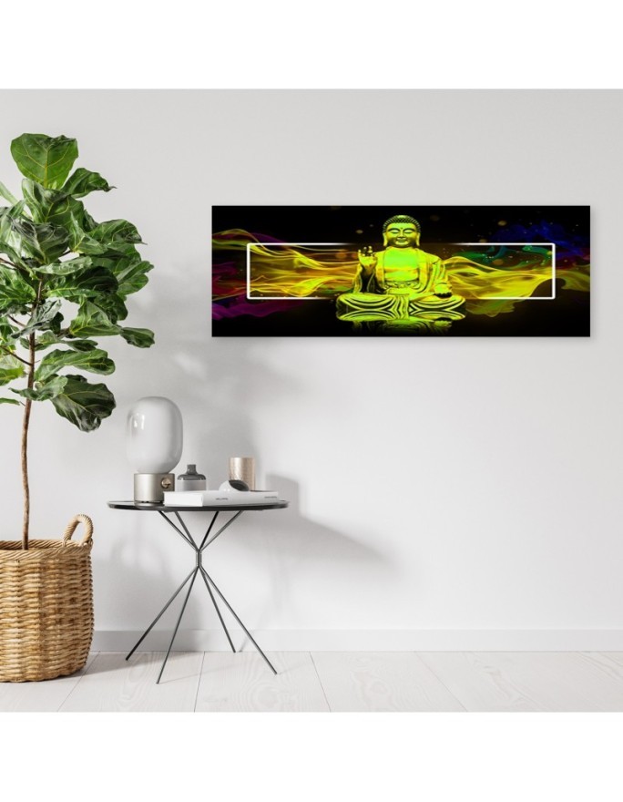 Canvas print for living room - Yellow buddha abstraction | FEEBY
