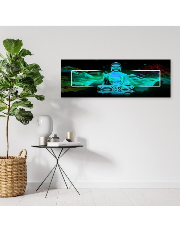 Canvas print for bedroom - Turquoise buddha abstraction | FEEBY
