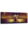 Canvas print for the wall - Gold Buddha and bird | FEEBY