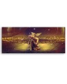 Canvas print for the wall - Gold Buddha and bird | FEEBY