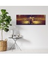 Canvas print for the wall - Gold Buddha and bird | FEEBY