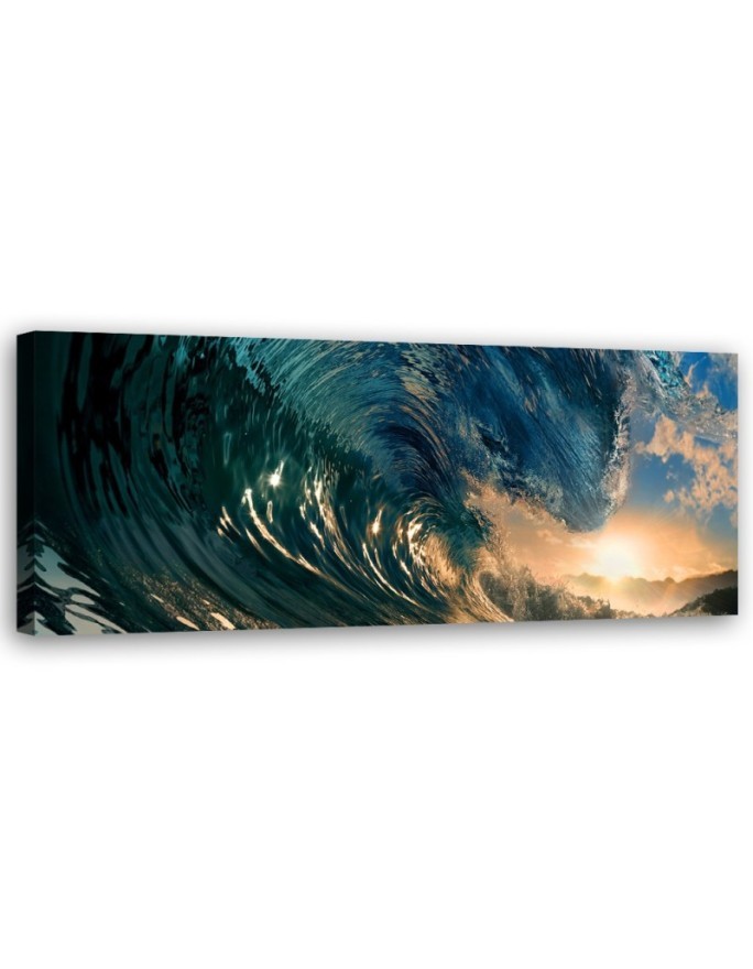 Bedroom wall painting - Sea wave and sunset | FEEBY