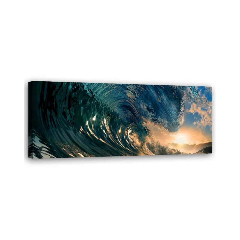 Bedroom wall painting - Sea wave and sunset | FEEBY