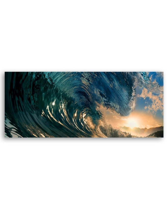 Bedroom wall painting - Sea wave and sunset | FEEBY