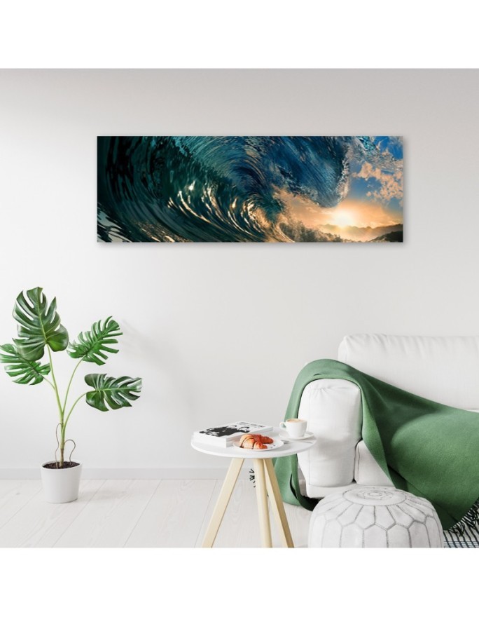 Bedroom wall painting - Sea wave and sunset | FEEBY