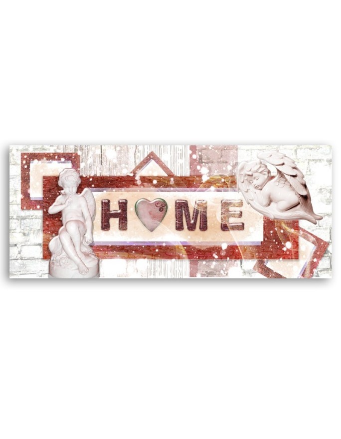 Canvas print - Red Home inscription | FEEBY