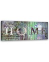 Canvas painting - Green wall Home inscription | FEEBY