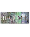 Canvas painting - Green wall Home inscription | FEEBY