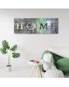 Canvas painting - Green wall Home inscription | FEEBY