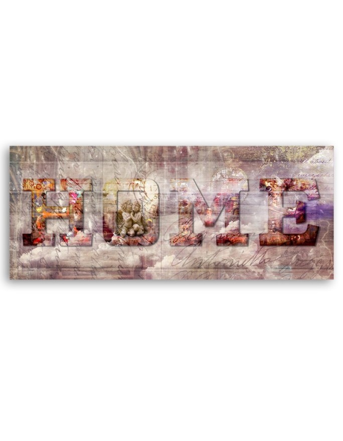 Decorative painting on canvas - Home vintage inscription | FEEBY
