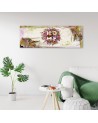 Canvas print for room - Home inscription with flowers | FEEBY