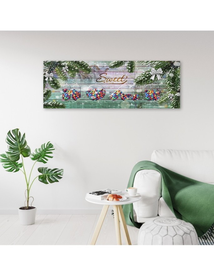 Modern canvas painting - Sweet Home inscription | FEEBY