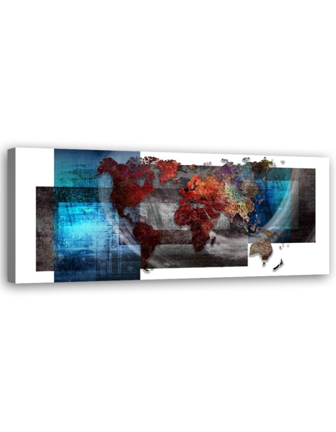 Decorative painting for wall - World map composition | FEEBY