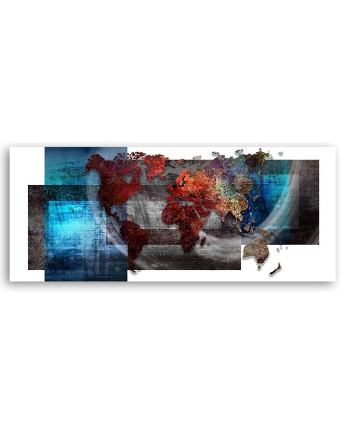 Decorative painting for wall - World map composition | FEEBY