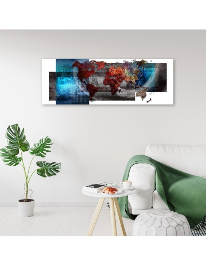 Decorative painting for wall - World map composition | FEEBY