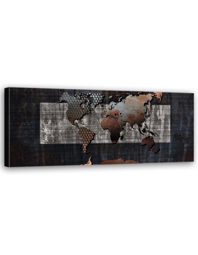 Canvas print for living room - Retro world map | FEEBY