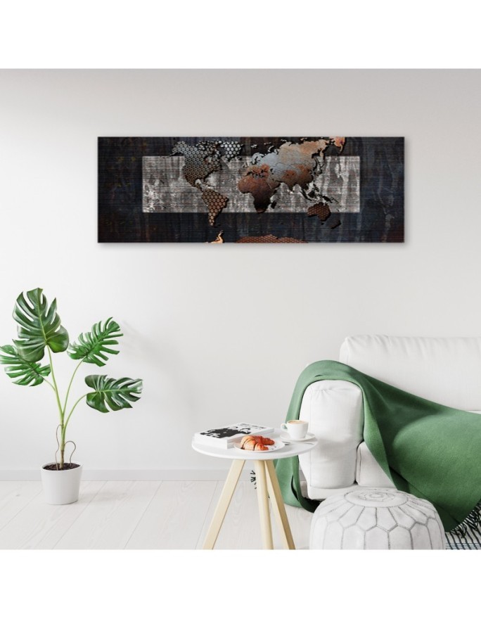 Canvas print for living room - Retro world map | FEEBY