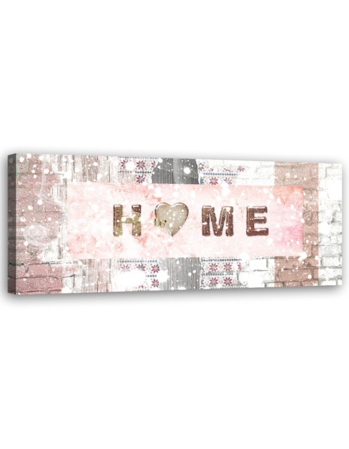 Wall canvas print - Snowy Home inscription | FEEBY