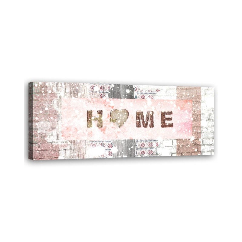 Wall canvas print - Snowy Home inscription | FEEBY