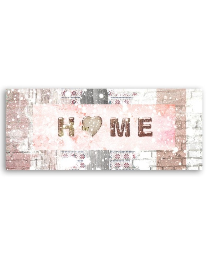 Wall canvas print - Snowy Home inscription | FEEBY