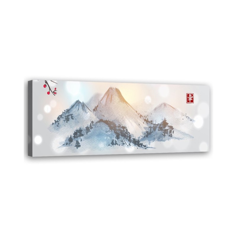 Modern painting for wall - Japanese sumi mountains | FEEBY