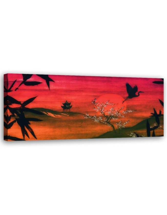 Bedroom wall painting - Red landscape of Japan | FEEBY