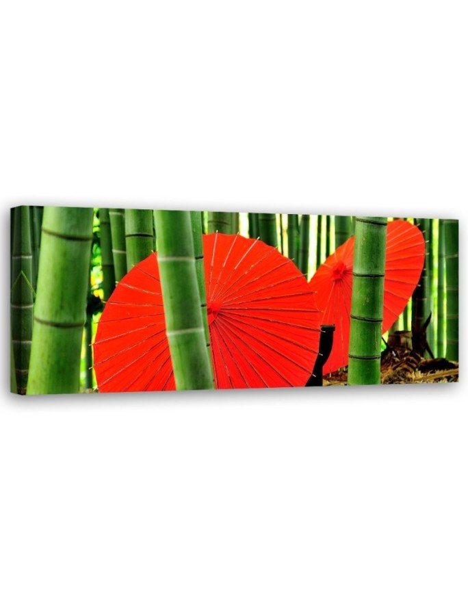 Bamboo japan umbrellas - Canvas print for the living room | FEEBY