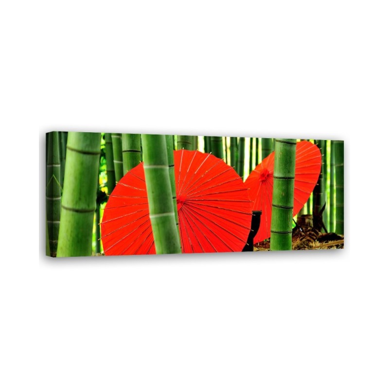 Bamboo japan umbrellas - Canvas print for the living room | FEEBY