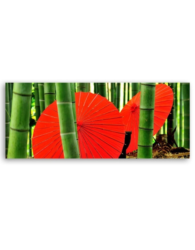 Bamboo japan umbrellas - Canvas print for the living room | FEEBY