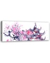 Japanese pagoda watercolour - Image for living room | FEEBY