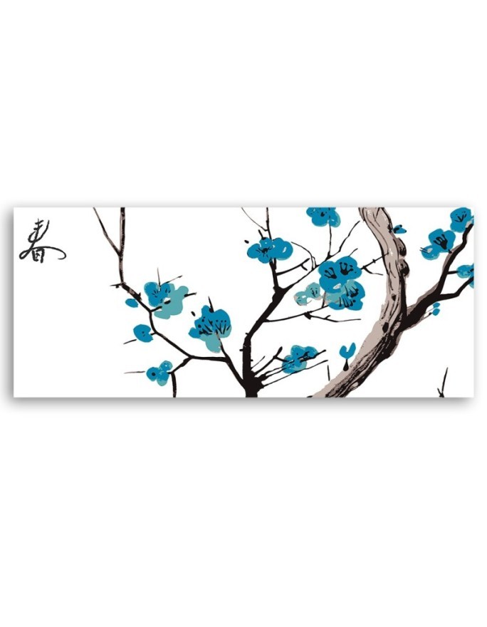 Blue cherry branch - Picture for living room and bedroom | FEEBY